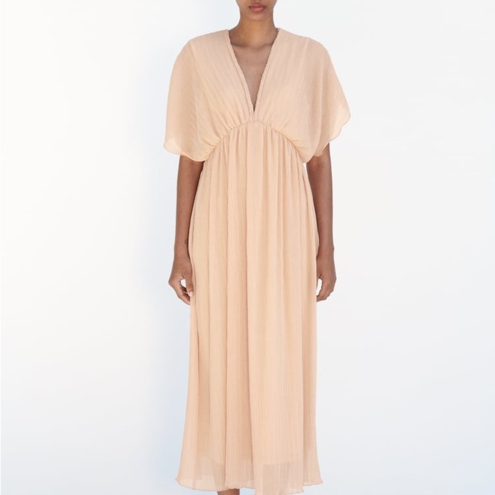 ZARA Pleated Midi Dress NWT
